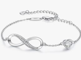 Infinity Heart Charm Link Bracelet for Women 925 Sterling Silver Adjustable Mother's Day Gift Anniversary Birthday Jewelry for Wife Girlfriend Her